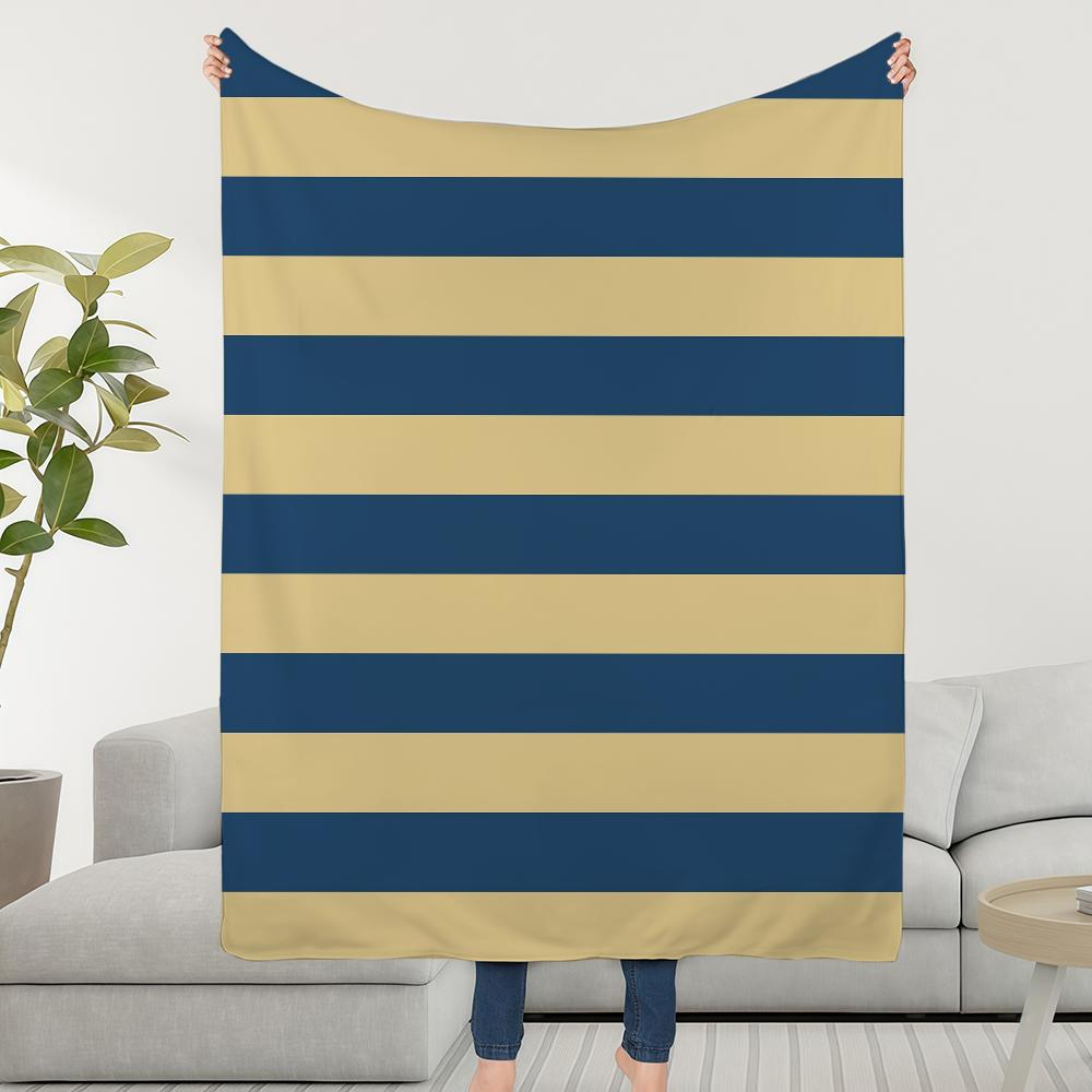 Blanket Throw Super Cosy Plush Stripes Horizontal Living Room Sofa Couch Blue Childish Birthday Gifts
