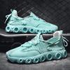 Fashion Summer Men Mesh Sneakers Breathable Casual Shoes Lace-Up Male Sport Shoes Chunky Trend Tides Vulcanized Shoes Blue Trainer Tenis