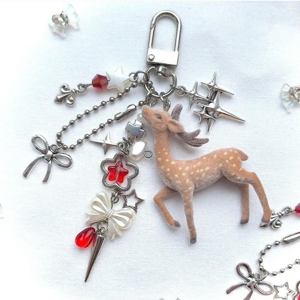 Handmade Deer Keychain Portable Phone Charms Cute Bag Pendant