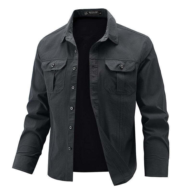 Рубашка с длинным рукавом мужская повседневная мужская высокоэластичная удобная рубашка большого размера однотонная рабочая рубашка