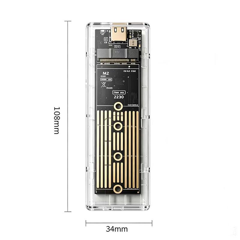 Прозрачный корпус для NVMe M.2 SSD, мобильный бокс для ноутбука 10 Гбит/с