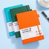 PU Leather Hardcover A5 Size Notebooks Colorful Thread Sewing Binding Pen Holder Paper Bag Lined Thicker Pages