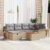 7-piece Garden Sofa with Beige Cushions Poly Rattan, 2-seater Garden Sofa with Storage and Beige Cushions Poly 3360787