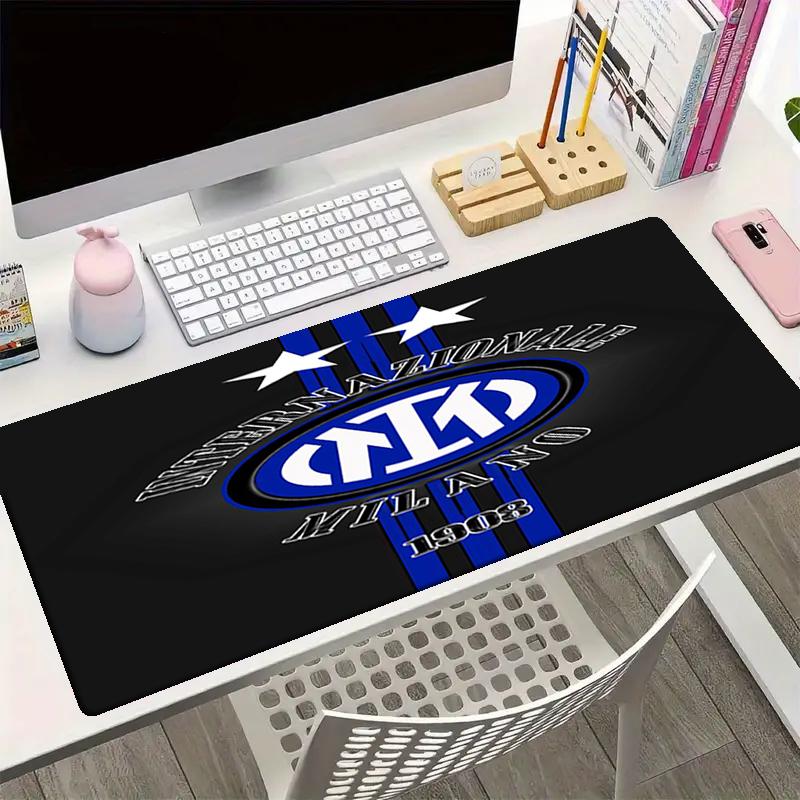 Inter Milan Theme Mouse Pad, Non Slip Rubber Base, Multifunctional Office & Home Decor, Perfect for Workspace Personalization.