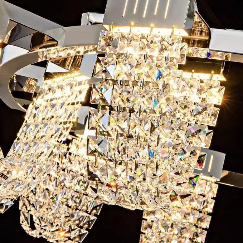 Роскошная хромированная хрустальная люстра Luster светодиодные потолочные люстры для виллы гостиной столовой спальни постмодернистский домашний декор