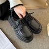 British Style Platform Small Leather Shoes Women's 2025 New Spring Versatile Black Jk Single Shoes Muffin Loafers Ins Tide