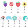 Clip Fruit Accessories Flower Cartoon Silicone Badge Reel ID Badge Card Clips Colorful Badge Holder