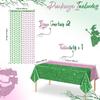 Witch Hat Crown Curtain Magic Bad Witch Theme Party Decoration,3.3 x 6.6ft Tel Foil Curtain Backdrop, Pink and Green Waterproof Tablecloth for