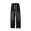 High Street Washed Jeans Men's Loose Straight Design Wide Legs
