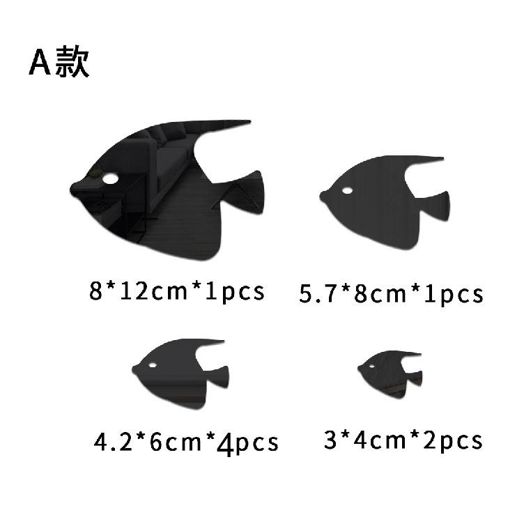 Рыбка-пузырь Океан Наклейка на стену Зеркало акриловое 3D Настенное искусство для детской комнаты и детского сада Самоклеящийся Съемный Декор