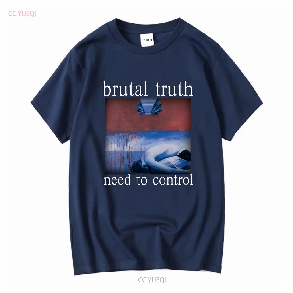 Brutal Truth Need To Control  Black T shirt TS573 vintage Washed Slightly Casual Stretched graphic Versatile homme Breathable