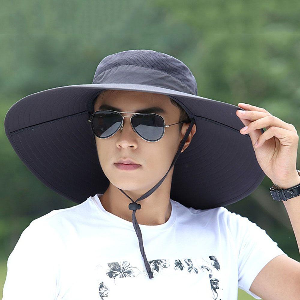 Nylon Mesh Fisherman Hat Wide Brim Hiking Cap Simple Sun Hat Fishing