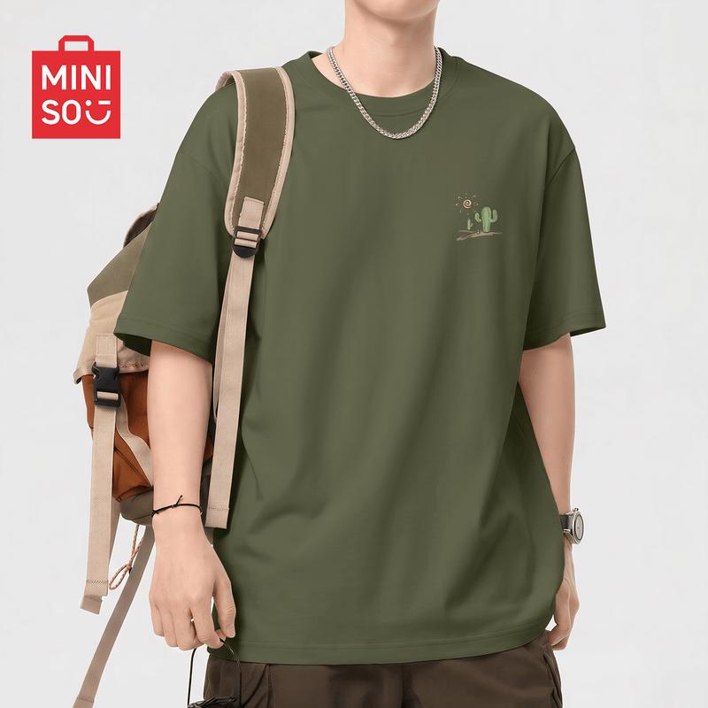 MINISO Мужская летняя повседневная футболка с коротким рукавом