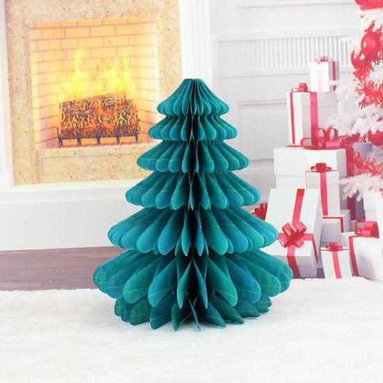 Yousheng Christmas Tree Decoration Hanging Ornament Easy Assembly Festive Hanging Decor 3D Honeycomb Paper Decoration