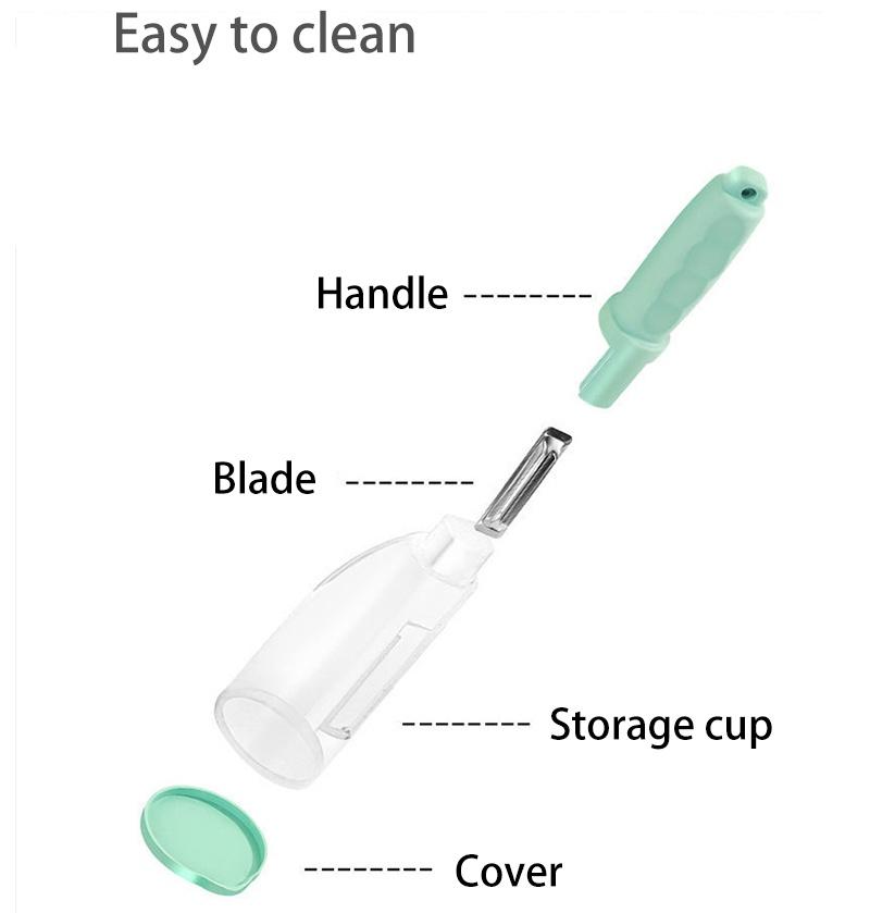 Многофункциональный нож для пилинга с трубкой для хранения, овощечистка, принадлежности для очистки фруктов и овощей, товары для дома