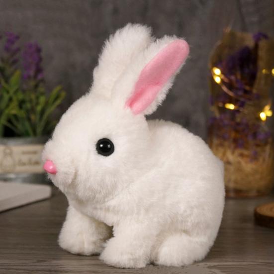 Realistic Bunny Toy Kids Interactive Jumping Rabbit Plush Toy Lifelike Ears Twitching Handmade