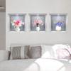 3pcs/set Wall Sticker Self-adhesive 3D Simulation Watercolor Home Decor Removble Wall Decals Potted Plant Stickers Flower Pots