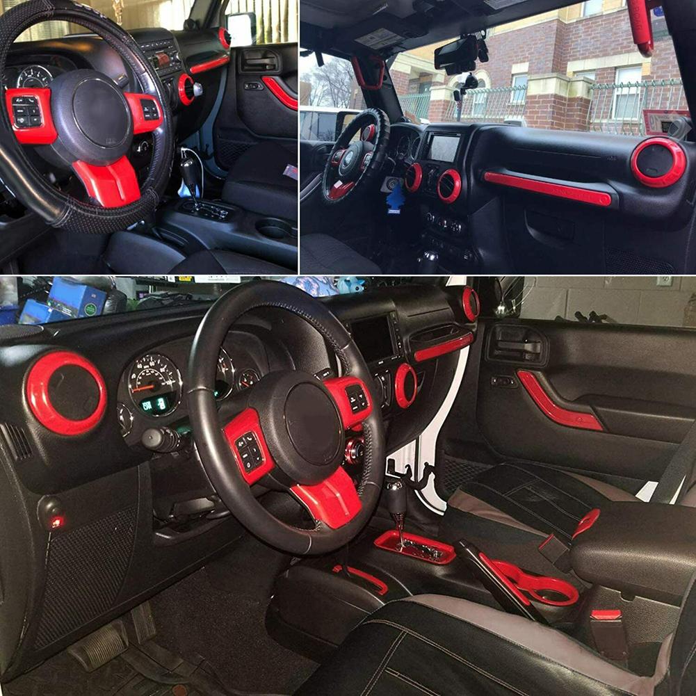 Комплект отделки салона автомобиля для Jeep Wrangler JK JKU 4 двери 11-17 Автомобильная декоративная наклейка для приборной панели