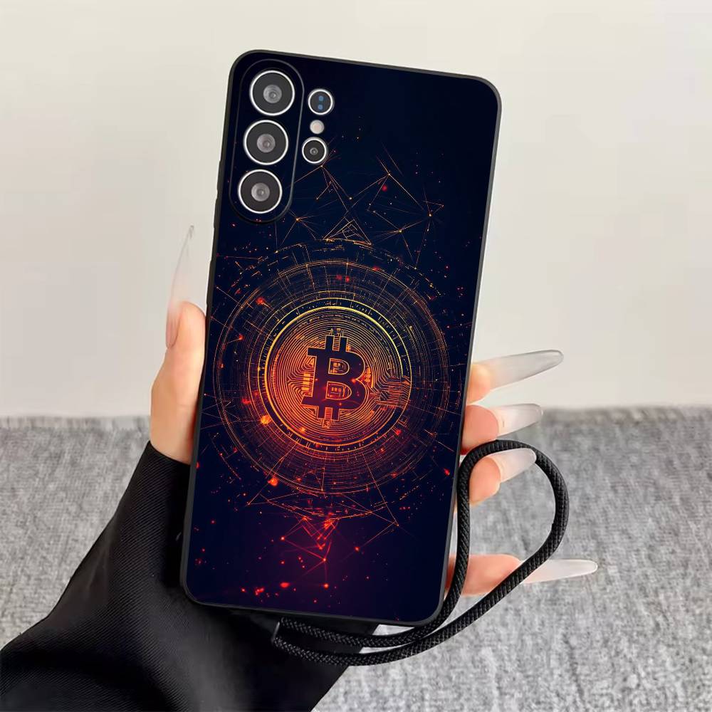 Bitcoin Phone Case For Samsung S25,S24,S21,S22,S23,S30,Ultra,S20,Plus,Fe,Lite,Note,10,Black Cover