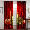 Мультфильм Санта-Клаус Рождественская елка красные зеленые оконные шторы для детей спальня гостиная ванная комната кухня дверь зал домашний декор