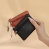 2024 Lychee Pattern Double Zipper Coin Purse, PU Solid Color Card Key Storage Bag - In Stock, Same Day Shipping