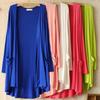 Spring Summer Modal Women's Cardigan Long Sleeved Sun Protection Jacket Medium To Long Size Loose Fit Beach Air Conditioning Suit Thin Single Jacket
