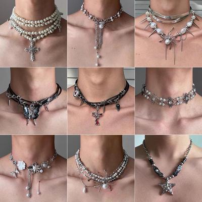 Готическое Панк Ожерелье-Чокер на Ключицу - Y2K Сладкий Острый Аксессуар для Девочки 2024