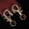 Vintage Copper Dragon Figurines Small Ornaments Retro Brass Animal Car Key Chains Crafts Office Desk Decorations Accessories