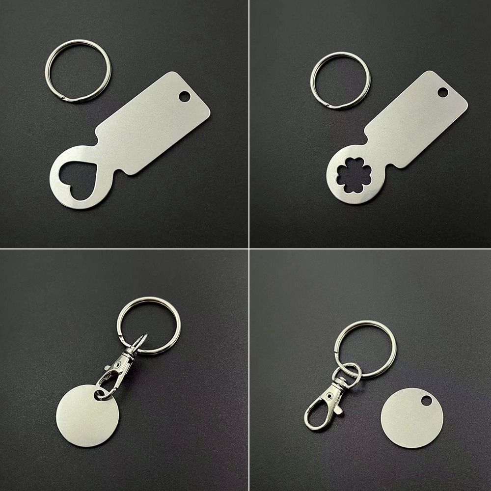 Removable Shopping Trolley Tokens Stainless Steel Shopping Carts Key Release Key Keychains