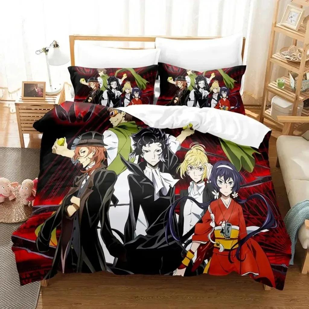 3D-принт аниме Bungo Stray Dogs Комплект постельного белья Double Twin King Пододеяльник Одеяло Наволочка Для Мальчиков Девочек Взрослых Спальня