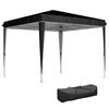 Gazebo 3X3 M For 6 9 People Adjustable Height With Drainage Holes In Metal And Black Oxford Fabric