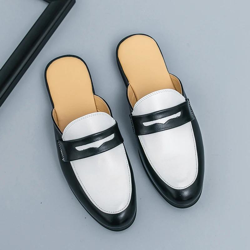 Модная мужская формальная обувь, тапочки, лакированная кожа, туфли для платья, роскошный бренд, деловой офис, свадебные мюли, обувь, мужская обувь, zapatillas