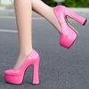 Women Pumps High Heel 14cm Model Catwalk Thick Heel Platform 4cm Round Toe Large Size 35 -46 Shoes Brand Fashion