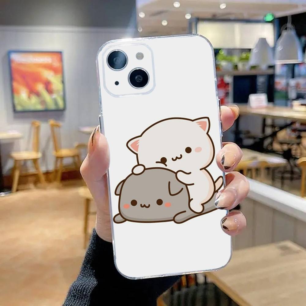 Милый Чехол для Телефона BuBu DuDu Для iPhone 16,15,14,13,12,11 Pro,Max,Plus,X,XS,XR,SE,Mini Прозрачный Силиконовый Мягкий
