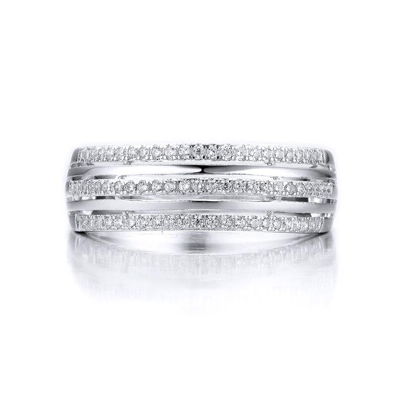 925 Sterling Silver Rings European Style Fashion Micro Pave Clear Zircon Multilayer Lines Ring Women Girls Gifts Jewelry