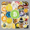 50 New Waterproof Bitcoin Graffiti Stickers for Luggage, Skateboards, & Water Bottles