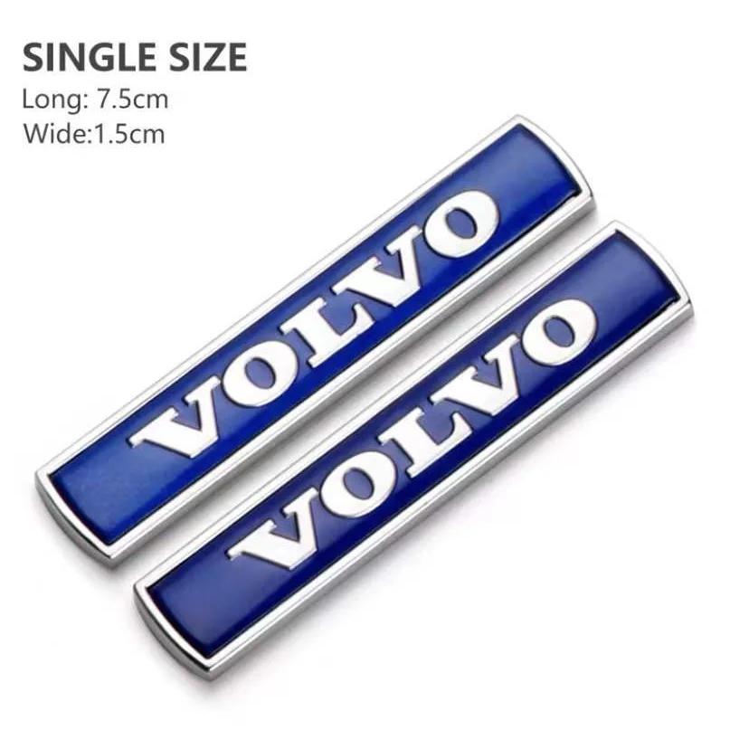 2PCS 3D letter badge sticker for Volvo S90 S60 XC60 XC90 V60 XC40 S80 C40 fender rim badge black, blue silver car accessories
