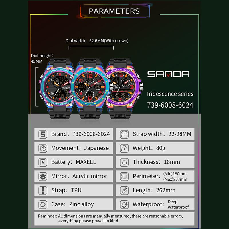 New Product SANDA Cool Trend Special Forces Watch Men's Waterproof Luminous Magic Sports Electronic Watch