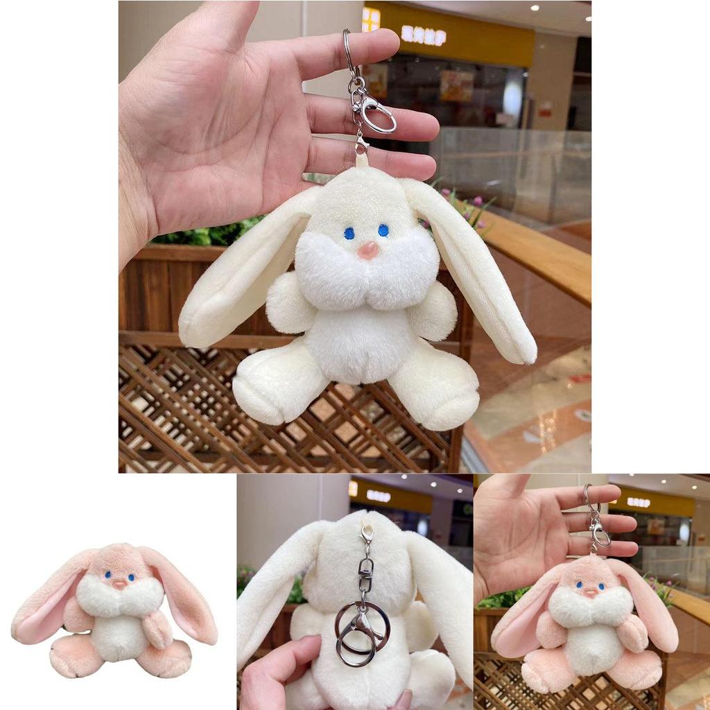 Cute Plush Bunny Keychain Soft Short Fur Stuffed Doll For Kids And Collectors