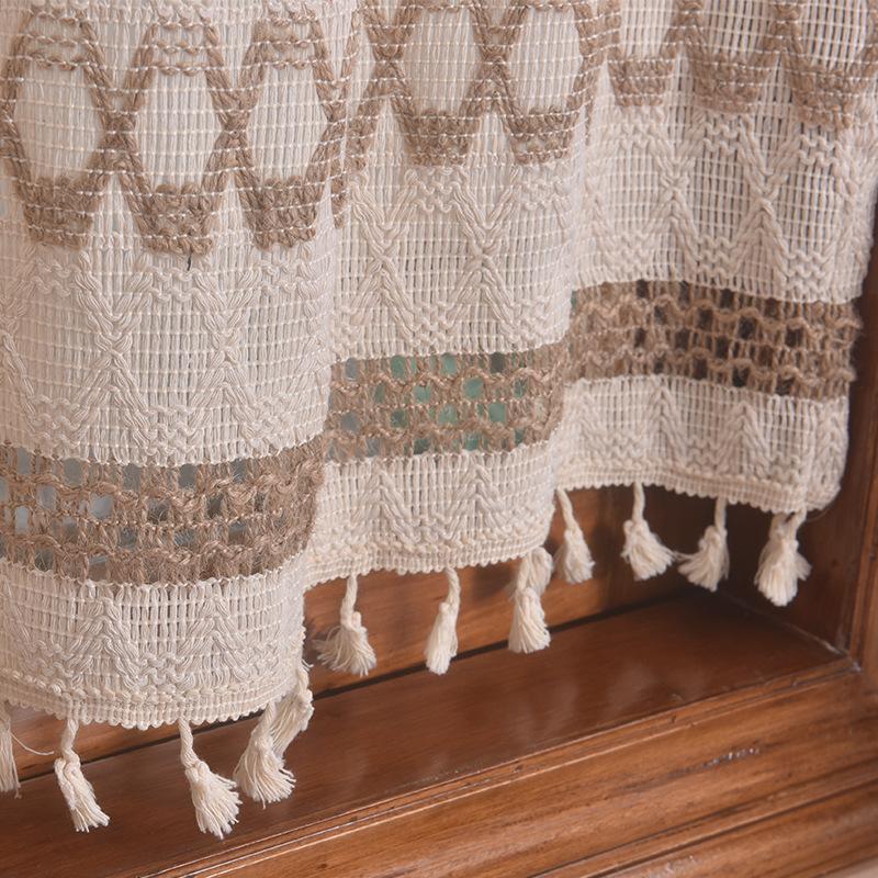 Новая льняная хлопковая вставка, штанга, короткая штора, кухонная занавеска, штора в стиле кантри, однотонная перегородка