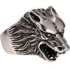 Fashionable and Domineering Trendy Male Wolf Head Ring Direwolf Cast Titanium Steel Ring Super