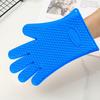 1 Pair Silicone Gloves Heat Resistant Oven Mitts with Quilted Liner Non-Slip Textured Grip Kitchen Gloves for BBQ Baking Cooking