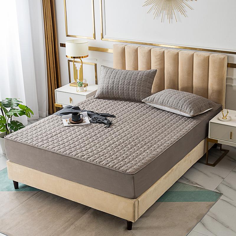 Наматрасник Толстая стеганая простыня на подкладке Модное постельное белье с принтом Queen King Нескользящая простыня Пылезащитный чехол без наволочки