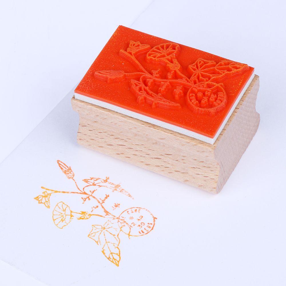 For Letters Diary Craft Grass Plants Wooden Rubber Stamps Vintage Craft Scrapbooking DIY
