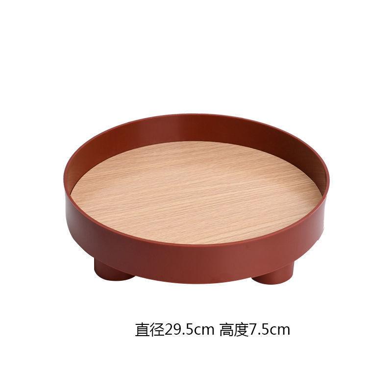 Современный круглый поднос, домашний декор, ваза, органайзер для хранения, декоративная коробка, настольный подсвечник для ароматерапии, офисный декор для рабочего стола