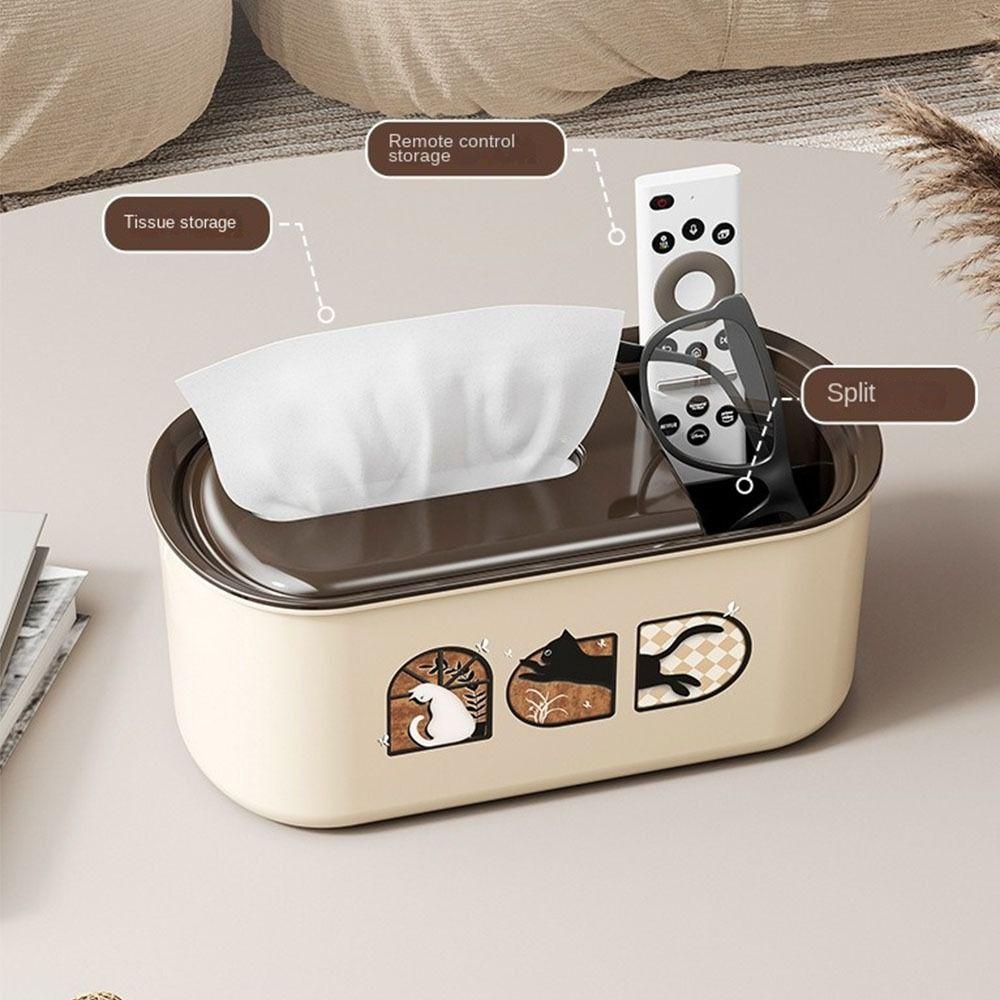Rectangular Tissue Holder Plastic Paper Box Creative Tissue Storage Box Living Room