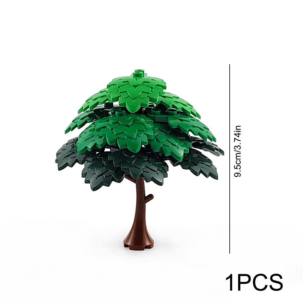 MOC Городской сад Конструктор Дерево Игрушка Сделай сам Сборка Сосна Кокосовая пальма Вид улицы Лес Растение Ствол Листья Трава Аксессуары