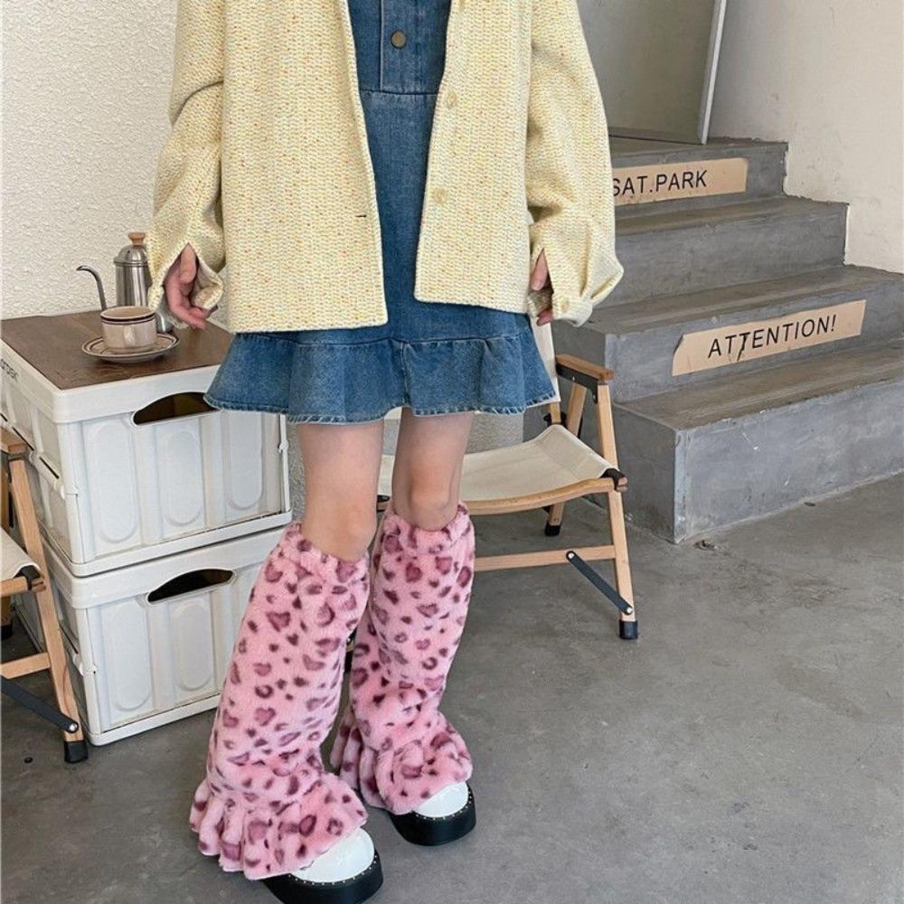 Plush Leg Warmers Winter Warm Y2K Foot Cover Kawaii Leg Cover Lolita