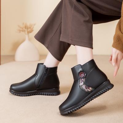 Женские зимние ботинки с боковой молнией, ботильоны на платформе, с подкладкой из искусственного меха, удобные теплые рабочие полусапожки для женщин