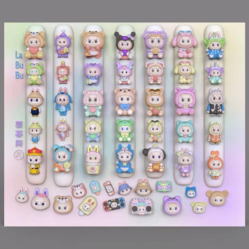 3D Силиконовая форма для рельефа Каваи Мультяшный Лабубу Форма для нейл-арта Дизайн своими руками Маникюрный шаблон Резьба Украшения для нейл-арта Аксессуары